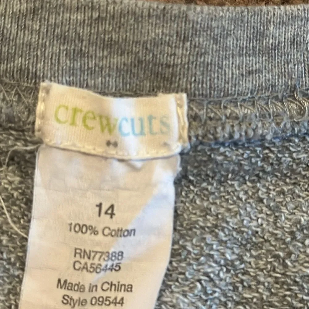 Crewcuts Girls Sweatshirt Material Dress w/ Jewel Neckline & Front Pockets - 14